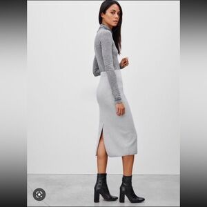 Aritzia Babaton Johan Wool Stretch Pencil Skirt Gray M